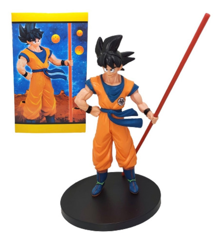 Figura Dragon Ball Z Goku Baculo Magico Kakaroto Traje 22cm