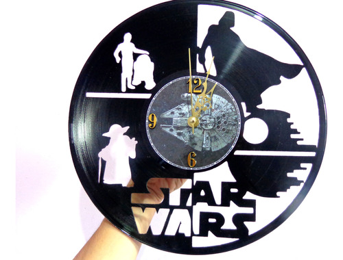 Reloj En Disco De Vinilo Lp / Star Wars, Modelo 1001