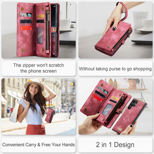X Funda De Piel Magnética Caseme For Samsung Galaxy S25 Ultra S24 Fe S23 S22 S21 S20 Plus Note20 A56