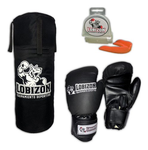 Combo Bolsa Box 70cm Rellena+ Guantes Niños + Bucal Infantil