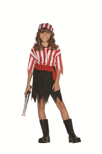 Disfraz Para Niña  Chica Pirata Talla M (8-10) Halloween