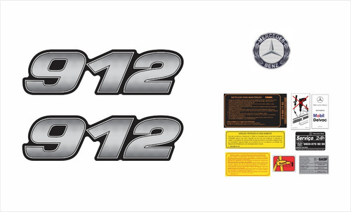 Kit De Adesivos Emblemas Compatível Mercedes Benz 912 Krt17 Cor PADRÃO