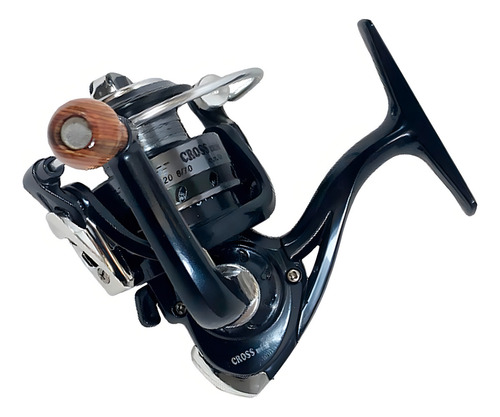 Kit Pesca Piau Molinete Cross Mini + Vara Telescópica 1,50m Cor Preto