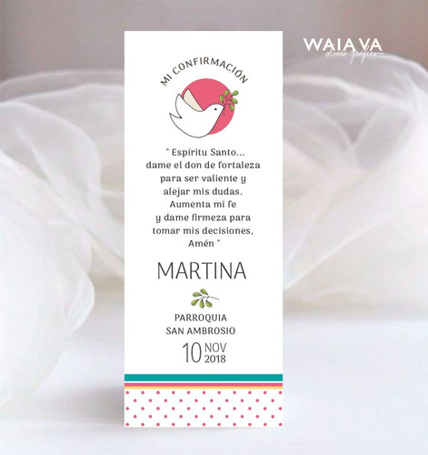 Imagen 10 de 10 de Tarjetas Confirmación Nenas Señalador X 3u