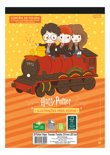 Folhas Ilustração Flexível 28 Folhas A4 Harry Potter - 1 Un