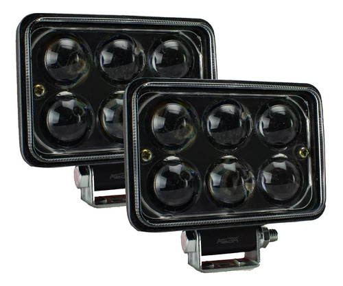 Faro 6 Led Rectangular Con Lupa 18w