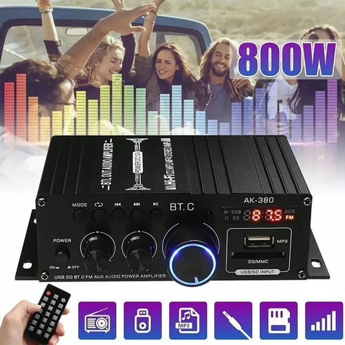 Minihifi Digital Bluetooth Amplificador De Potencia De Audio