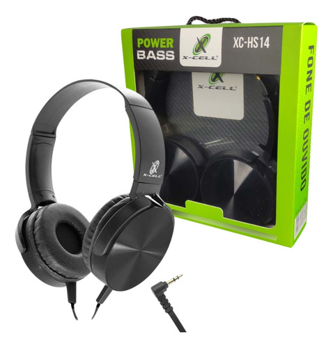 Fone De Ouvido Headphone X-cell Power Bass Com Fio P2 Preto