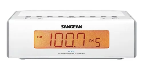 Radio Reloj Digital De Mesa Am / Fm Sangean Rcr-5 Blanco