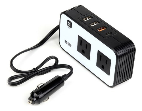 Inversor De Corriente Para Auto De 200w, 12v-110v, Pd 20w