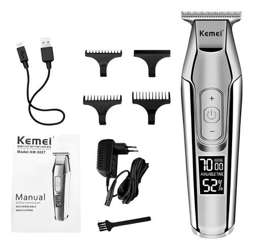 Máquina Acabamento Cabelo Barba Profissional Kemei Km 5027