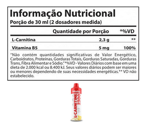 2x L-carnitina 2300 960ml - Atlhetica Nutrition