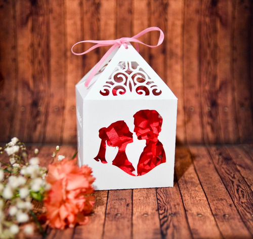 10 Caja Calada Boda 10x17cm Casamiento Personalizadas Unicas