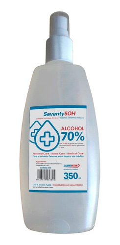 Alcohol Antiséptico Al 70% Presentación Spray 350ml