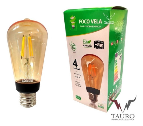 Foco Vintage Led Edison Bulbo 4w Luz Cálida 6 Pza Oferta