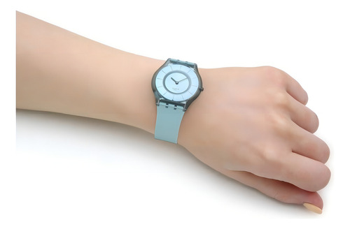 Reloj Swatch Ss08g100. Gtía Oficial. Sin Costo. . Color De La Malla Celeste