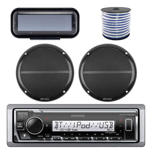 Kmr-m315bt In-dash Marino Barco Audio Bluetooth Radio Bundle