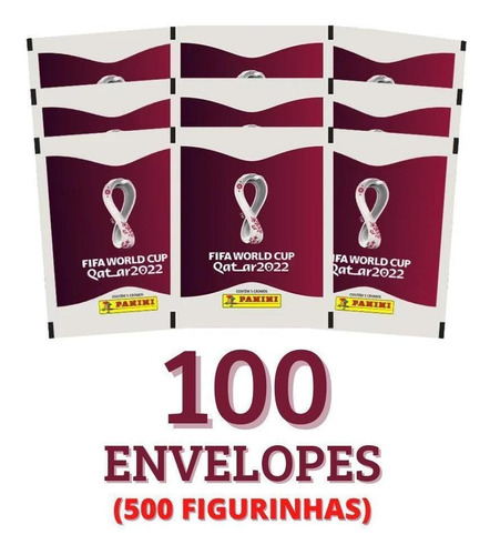 Copa Do Mundo 2022 - Kit Com 100 Envelopes Figurinhas Panini