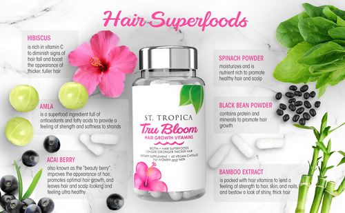 Vitaminas Para El Crecimiento Del Cabello St. Tropica Tru Bl
