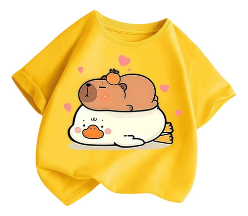 Camiseta Infantil Suave Con Estampado De Capibara