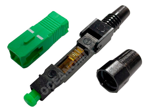 30 Pçs Conector Fast Rápido Ftth Sc Apc Verde Reutilizável