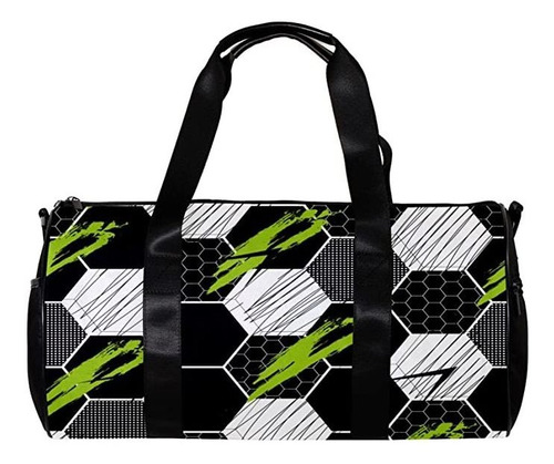 Lemon Graffiti White Black Grey Soccer Sports Duffel Bag Tr.