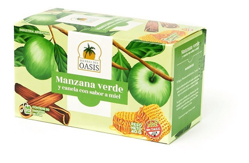 Imagen 2 de 3 de Té De Manzana Verde, Canela Y Miel Pack X 3 Cajas