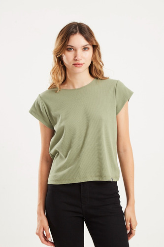 Remera Morley Algodón Escote Redondo -military - Koxis Mujer