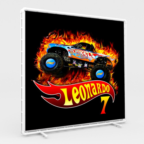 Lona 1 X 1 Metros Personalizada Fiesta Cumpleaños Personajes Hot Wheels