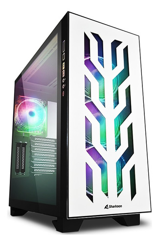 Gabinete Gamer Sharkoon Elite Shark Ca300t Blanco Rgb 4 Fan