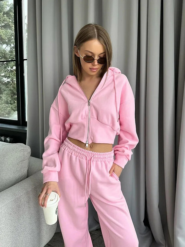 Conjunto Casual De Sudadera Con Capucha Y Pantalones Para Mu