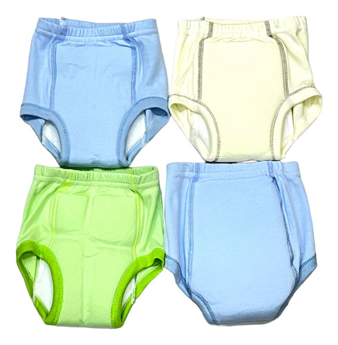 4 Piezas De Calzon Entrenador 100% Algodón Colores Liso