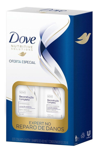  Kit shampoo e condicionador Dove Reconstrução Completa 200ml Preço especial