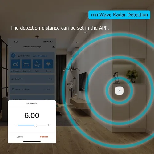 Sensor De Presencia Humana Tuya Zigbee Mmwave Con Micrófono