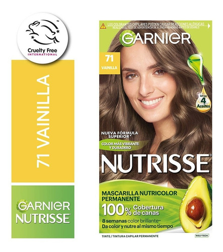 Coloración Garnier Nutrisse 4 Aceites Tono 71 Clásica