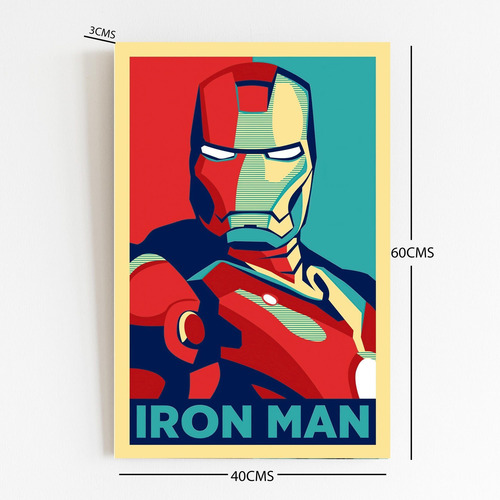 Imagen 2 de 3 de Cuadro Decorativo 60x40 Cms Iron Man 2