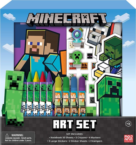 Minecraft Juego De Arte Para Colorear Con Stickers Y Sellos