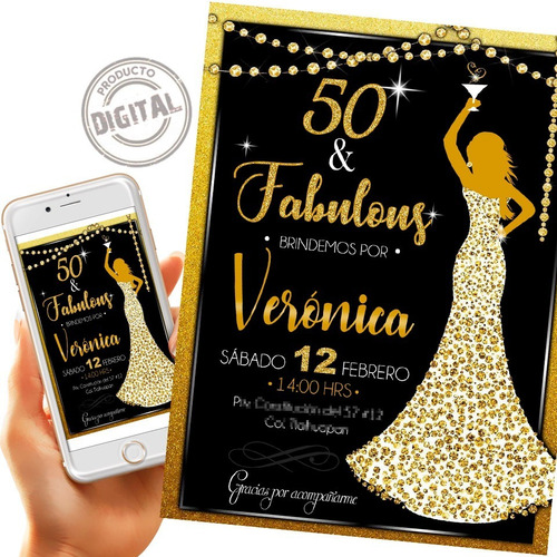 Invitacion Mujer 50 Años Personalinada/cualquier Edad