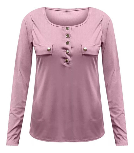 Camisa De Punto De Manga Larga De Invierno Para Mujer