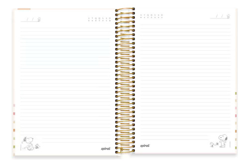 Caderno 10 Matérias Snoopy Pre 160 Fls Capa Dura Cor Bege