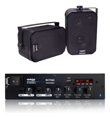 Kit Som Ambiente Amplificador Rc7000 + 2 Sp400 60wrms