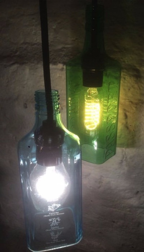 Imagen 3 de 5 de Pantalla Lampara De Botella Sin Fondo Corte Cuadrado