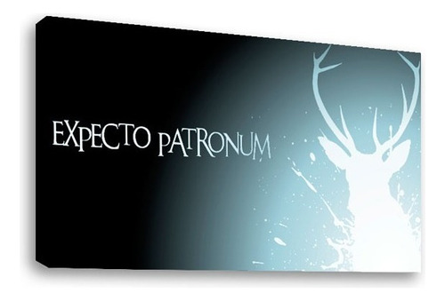 Cuadro Decorativo Canvas Moderno Expecto Patronum Color Natural Armazón Natural