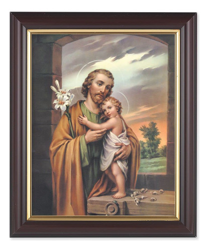 St Joseph Child 10 X 12  Marco Clasico Acabado Nogal Debajo