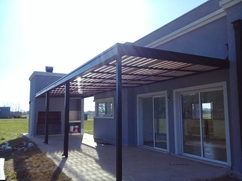 Techo Pérgola Hierro Y Madera Policarbonato Cochera Garage
