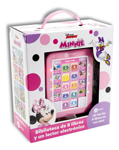 Lector Electrónico Disney Minnie Con 8 Libros De Cuentos