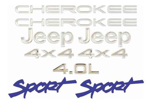 Kit Adesivo Resinado Jeep Cherokee Sport Branca Chkrs01