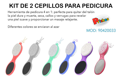 Kit D Paleta P Pedicura 4 En 1 Cepillo Lima Piedra