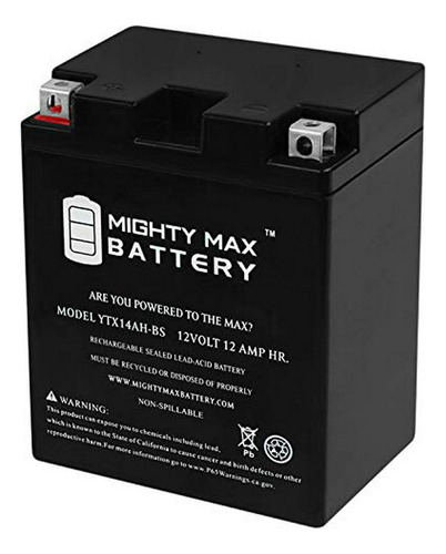 Mighty Max Battery Ytx14ah 12v 12ah Para Yamaha 350 Yfm35er