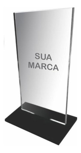Trofeo de 3 cristales acrílicos planos sin personalización, 15 x 10 cm